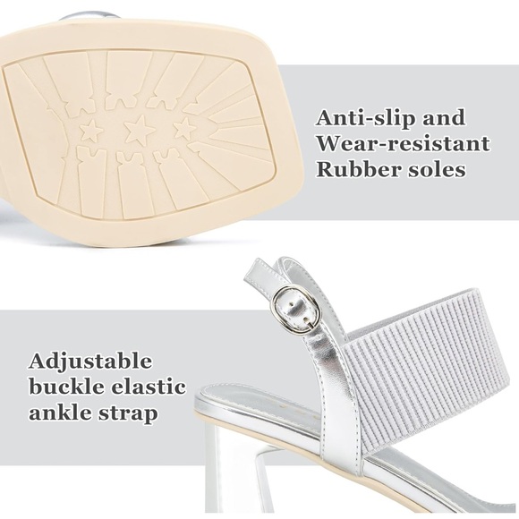 Elegant Silver Women's Heels-Syztsho Sandals - NWT - Picture 4 of 12